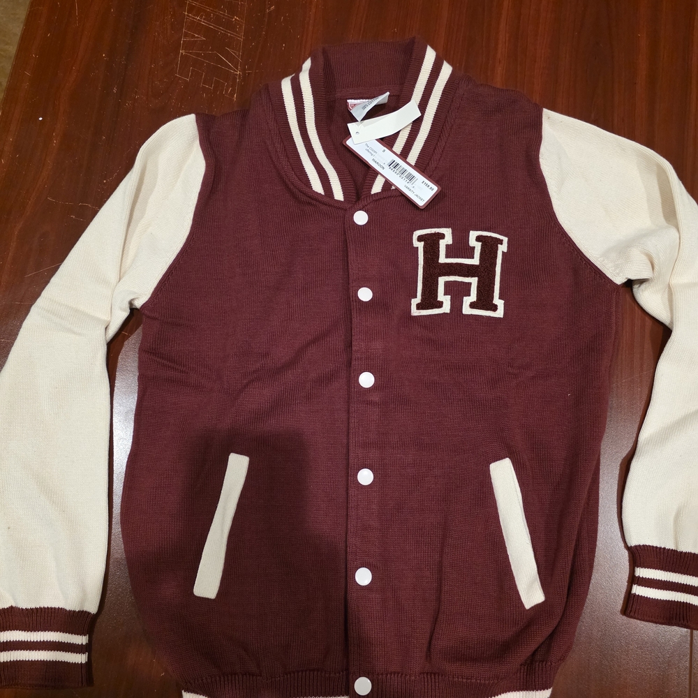 HARVARD COOP Varsity Jacket - Crimson & Biege - Small -  NEW with tags MSRP $160